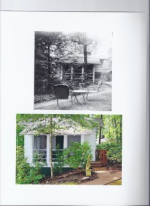 Top photo shows Cottage 1 in August 1955 when the Kollies first visited and in August 2013.