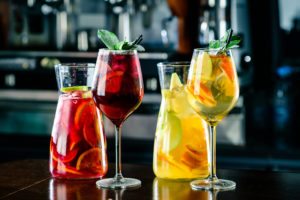 Sangria can be made with either red or white wine.