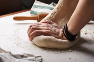 Kneading bread dough is fun for the entire family.